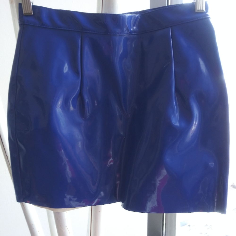 Blue Vinyl Skirt